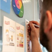 SEO planning on a whiteboard